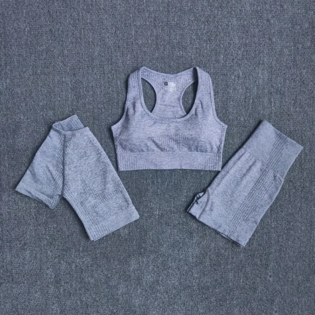 ContiNent 33 2/3/5PCS Seamless Women Yoga Set Workout Sportswear Gym Clothing Fitness Long Sleeve Crop Top High Waist Leggings Sports Suits