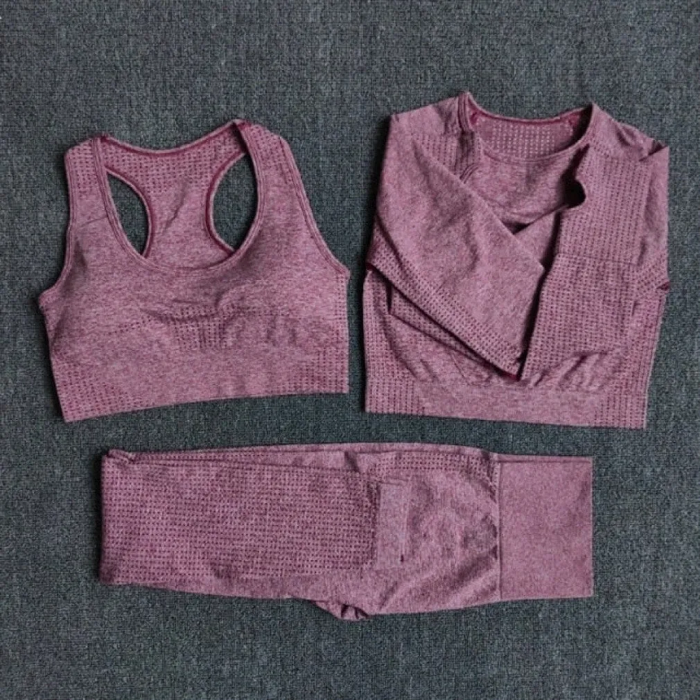 ContiNent 33 2/3/5PCS Seamless Women Yoga Set Workout Sportswear Gym Clothing Fitness Long Sleeve Crop Top High Waist Leggings Sports Suits