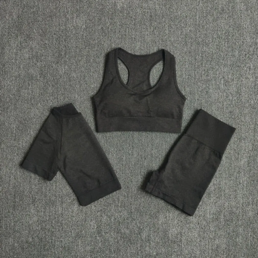 ContiNent 33 2/3/5PCS Seamless Women Yoga Set Workout Sportswear Gym Clothing Fitness Long Sleeve Crop Top High Waist Leggings Sports Suits