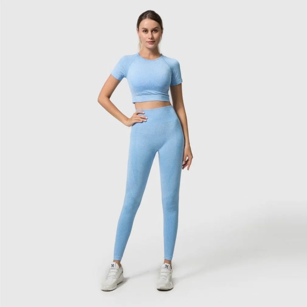 ContiNent 33 2/3/5PCS Seamless Women Yoga Set Workout Sportswear Gym Clothing Fitness Long Sleeve Crop Top High Waist Leggings Sports Suits