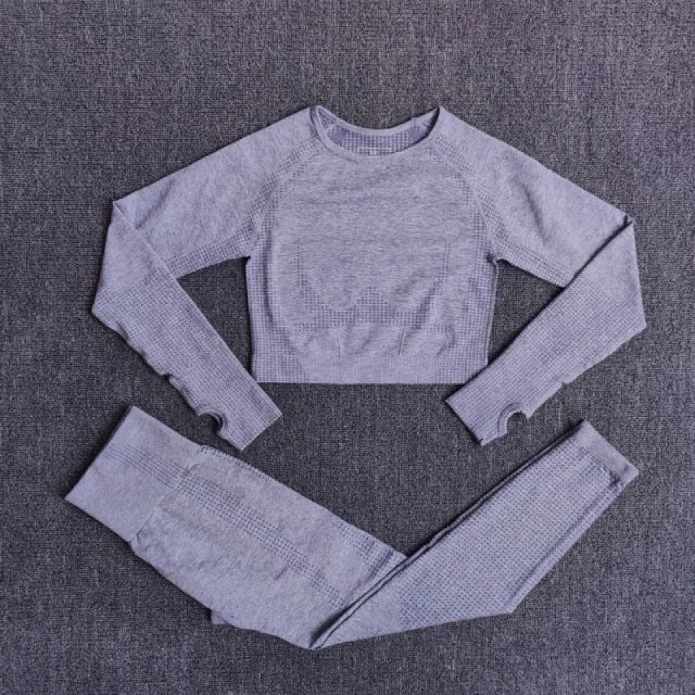 ContiNent 33 2/3/5PCS Seamless Women Yoga Set Workout Sportswear Gym Clothing Fitness Long Sleeve Crop Top High Waist Leggings Sports Suits