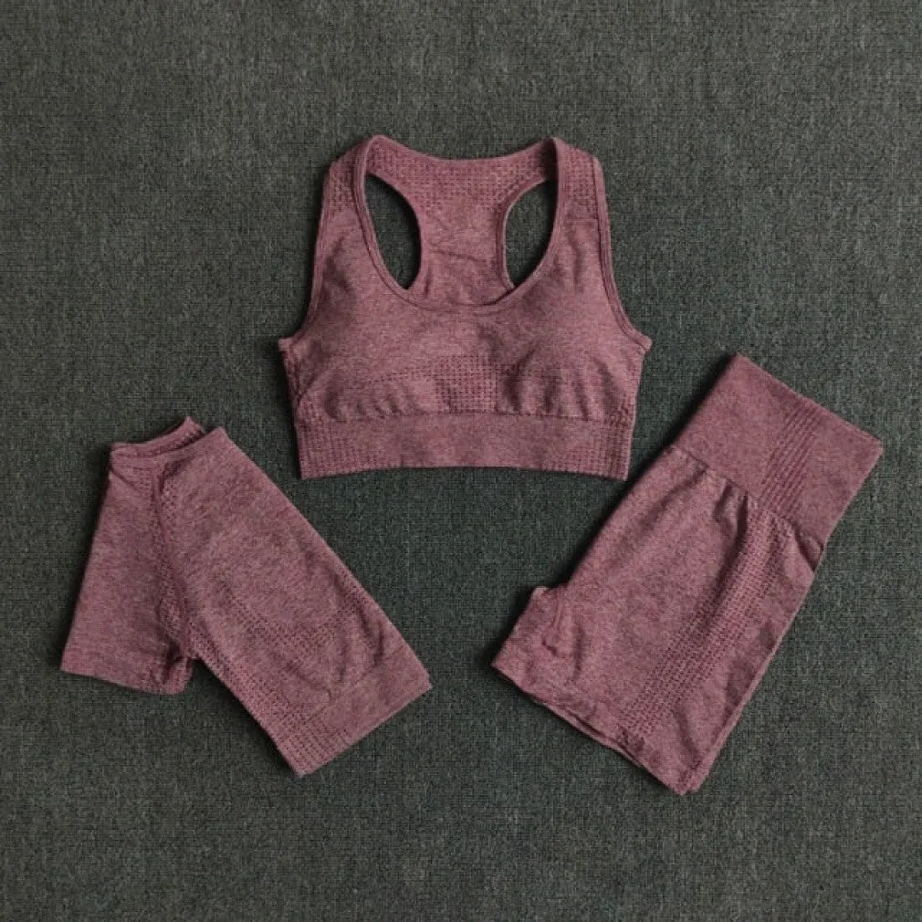 ContiNent 33 2/3/5PCS Seamless Women Yoga Set Workout Sportswear Gym Clothing Fitness Long Sleeve Crop Top High Waist Leggings Sports Suits