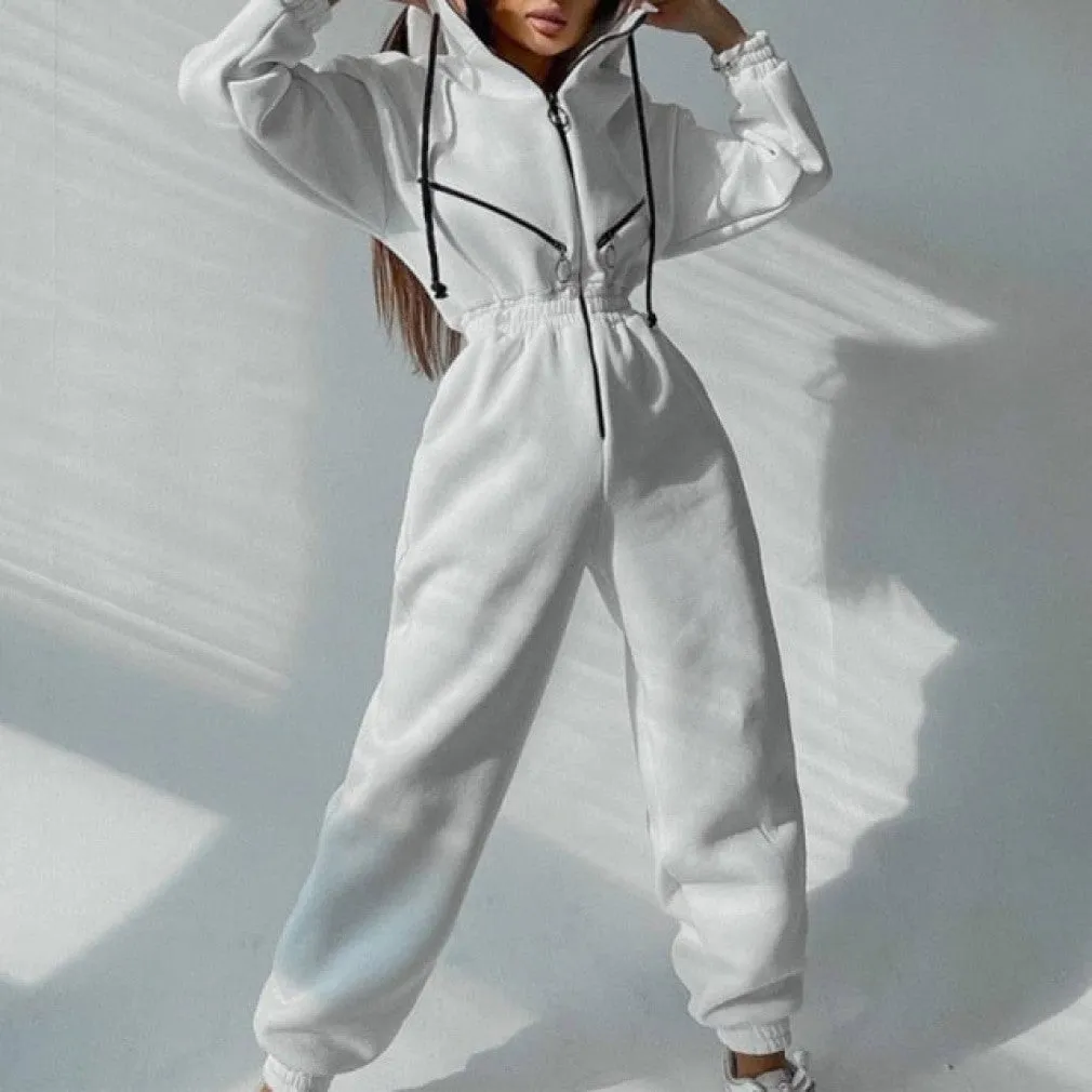 ContiNent 33 Casual Women Basic Hoodie Two Piece Sets Zipper Drawstring Jacket Outerwear And Elastic Pencil Pant Suit Autumn Winter Tracksuit