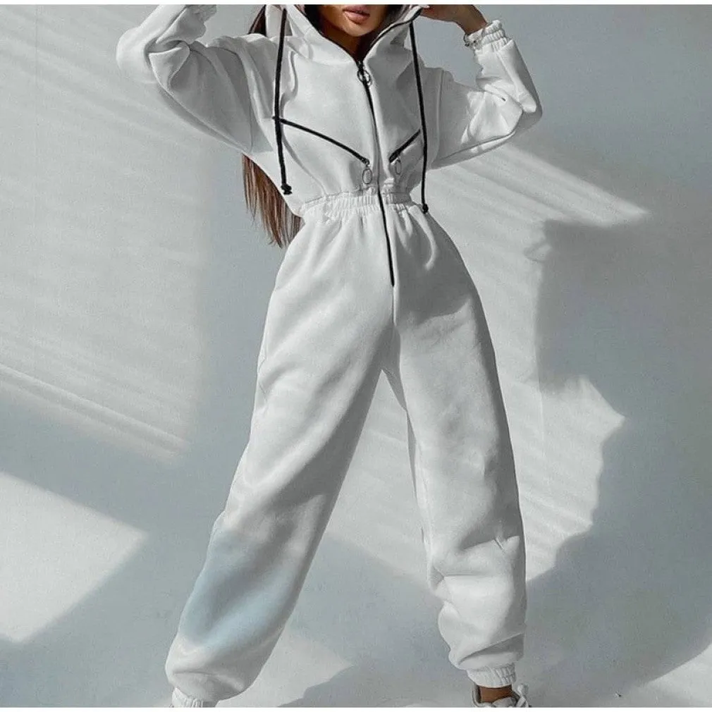 ContiNent 33 Casual Women Basic Hoodie Two Piece Sets Zipper Drawstring Jacket Outerwear And Elastic Pencil Pant Suit Autumn Winter Tracksuit