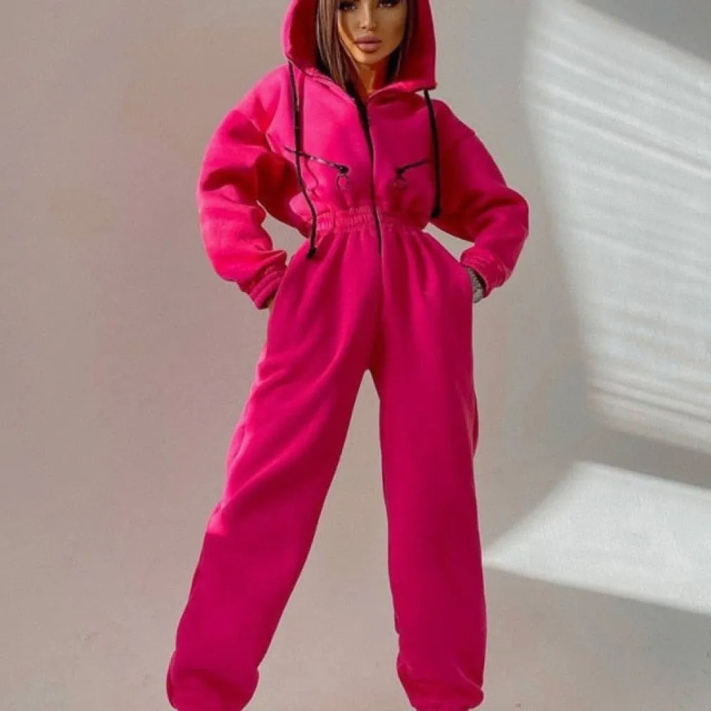 ContiNent 33 Casual Women Basic Hoodie Two Piece Sets Zipper Drawstring Jacket Outerwear And Elastic Pencil Pant Suit Autumn Winter Tracksuit