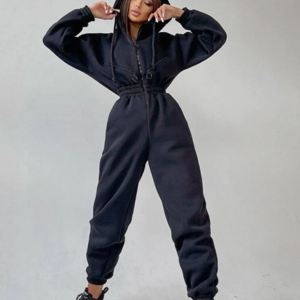 ContiNent 33 Casual Women Basic Hoodie Two Piece Sets Zipper Drawstring Jacket Outerwear And Elastic Pencil Pant Suit Autumn Winter Tracksuit