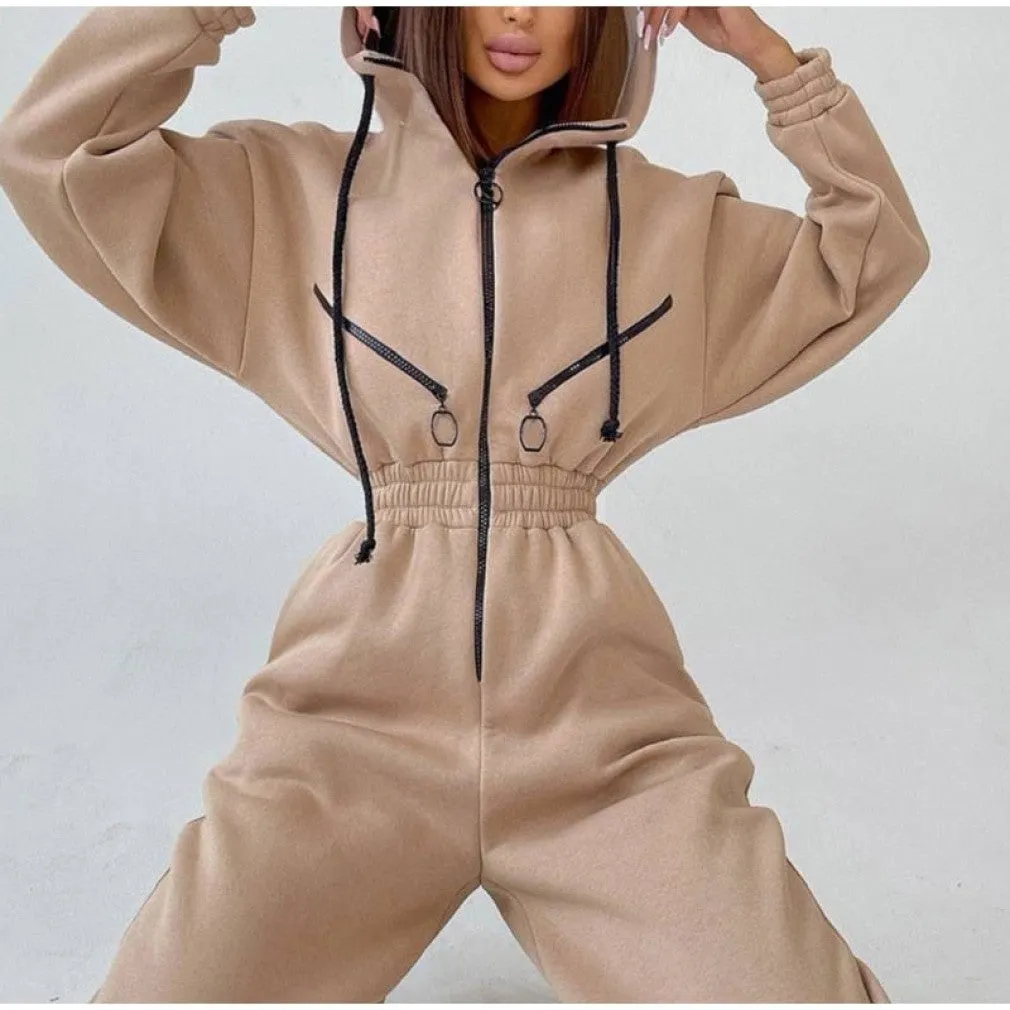 ContiNent 33 Casual Women Basic Hoodie Two Piece Sets Zipper Drawstring Jacket Outerwear And Elastic Pencil Pant Suit Autumn Winter Tracksuit
