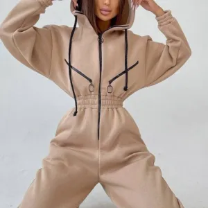 ContiNent 33 Casual Women Basic Hoodie Two Piece Sets Zipper Drawstring Jacket Outerwear And Elastic Pencil Pant Suit Autumn Winter Tracksuit