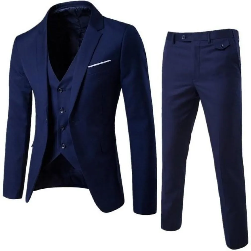 ContiNent 33 Men Spring 3 Pieces Classic Blazers Suit Sets Men Business Blazer  Vest  Pants Suits Sets Autumn Men Wedding Party Set