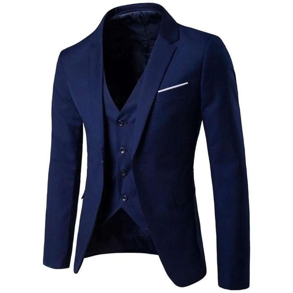 ContiNent 33 Men Spring 3 Pieces Classic Blazers Suit Sets Men Business Blazer  Vest  Pants Suits Sets Autumn Men Wedding Party Set