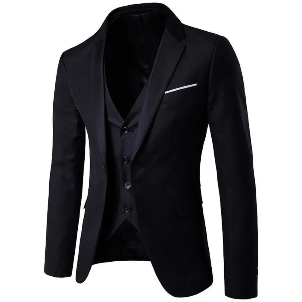 ContiNent 33 Men Spring 3 Pieces Classic Blazers Suit Sets Men Business Blazer  Vest  Pants Suits Sets Autumn Men Wedding Party Set