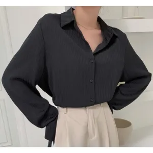 ContiNent 33 Office Ladies Striped Women Blouses Tops Full Sleeve Loose Women Shirts Elegant Spring Blusas Mujer