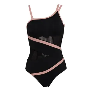 ContiNent 33 Sexy One Shoulder One Piece Swimsuit Off Shoulder Mesh Patchwork Swimwear Bodysuit Bathing Suit Monokini