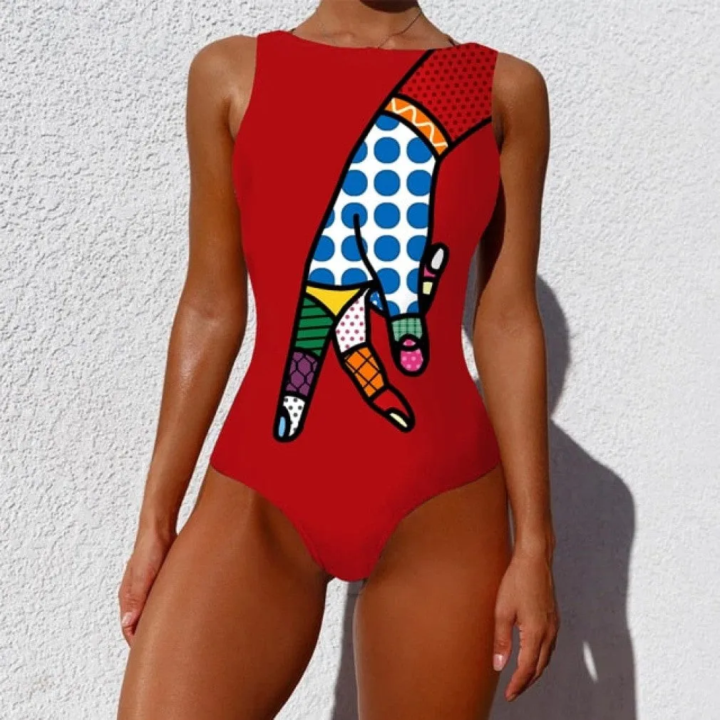 ContiNent 33 Sexy Print One Piece Swimsuit Closed Large Size Swimwear Push Up Women Flower Vintage Body Swim Beach Pool Bathing Suit