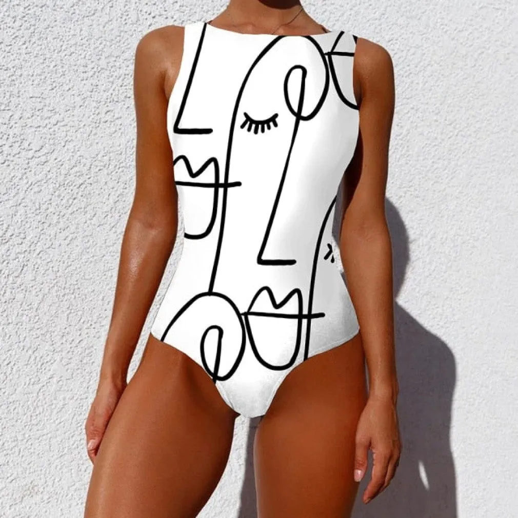 ContiNent 33 Sexy Print One Piece Swimsuit Closed Large Size Swimwear Push Up Women Flower Vintage Body Swim Beach Pool Bathing Suit