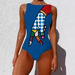ContiNent 33 Sexy Print One Piece Swimsuit Closed Large Size Swimwear Push Up Women Flower Vintage Body Swim Beach Pool Bathing Suit