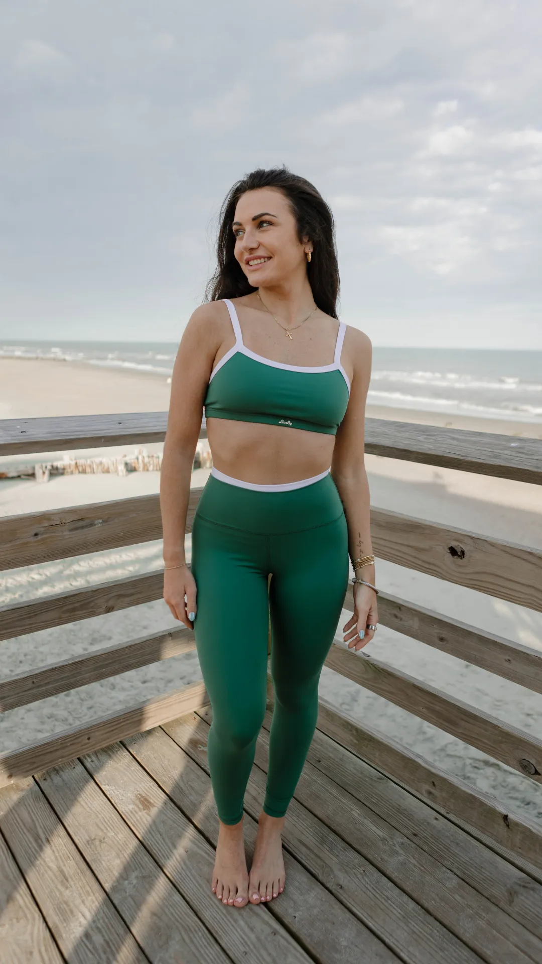Contrast Leggings - Evergreen