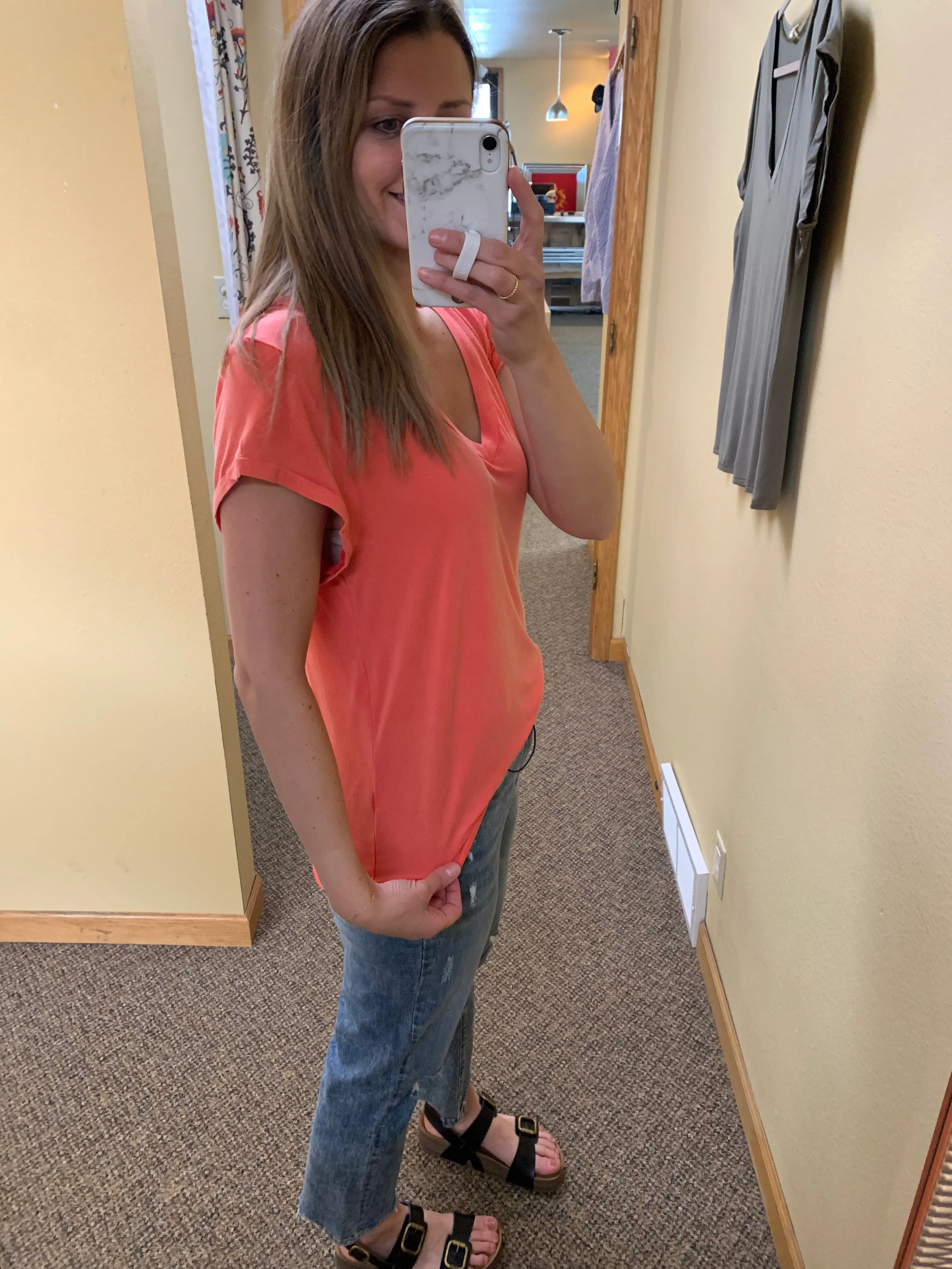 coral favorite v-neck tee