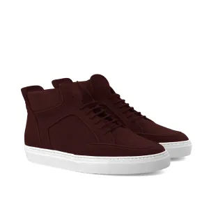 Courtside High Top • Burgandy Suede
