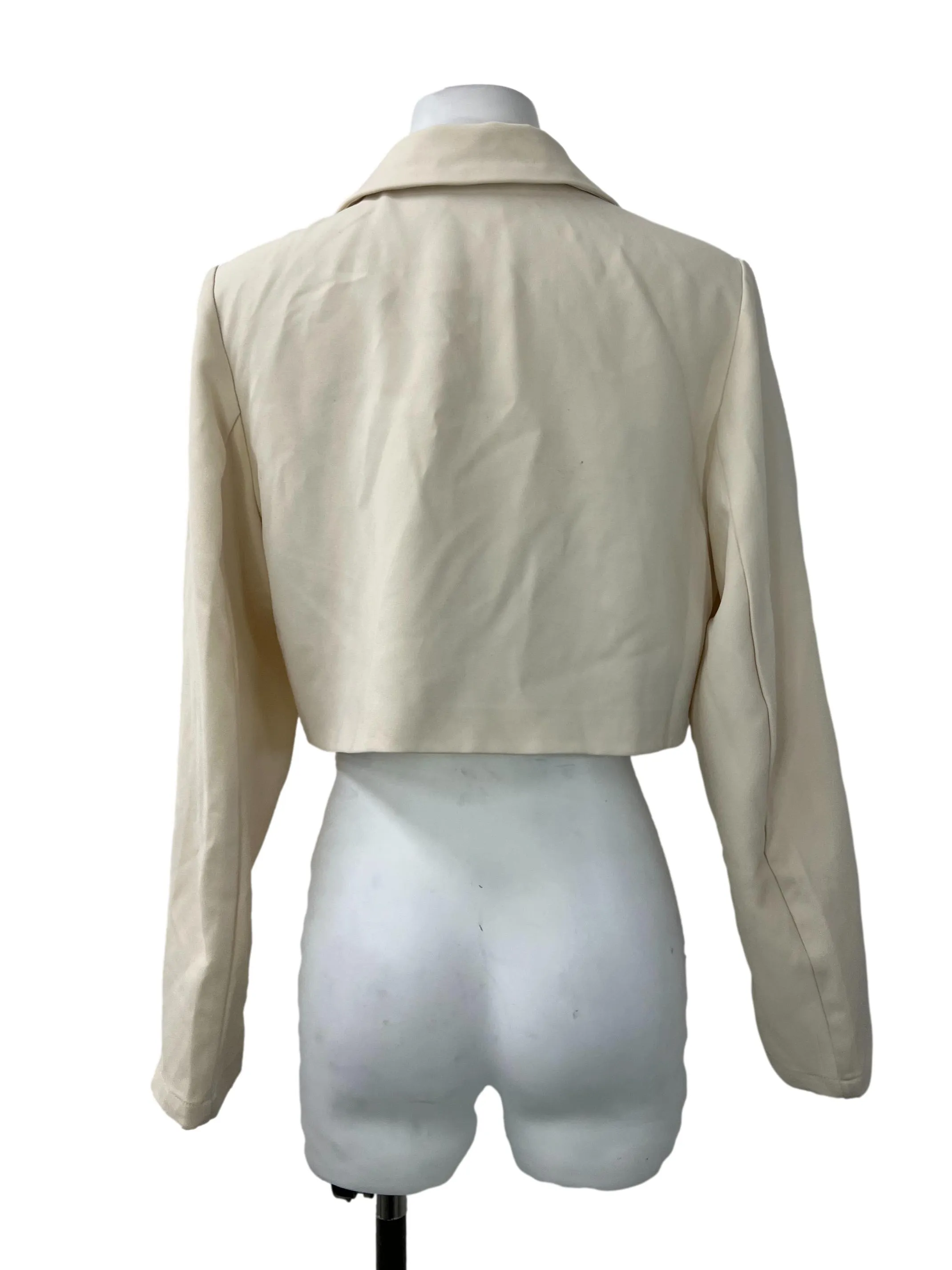 Cream Cropped Blazer