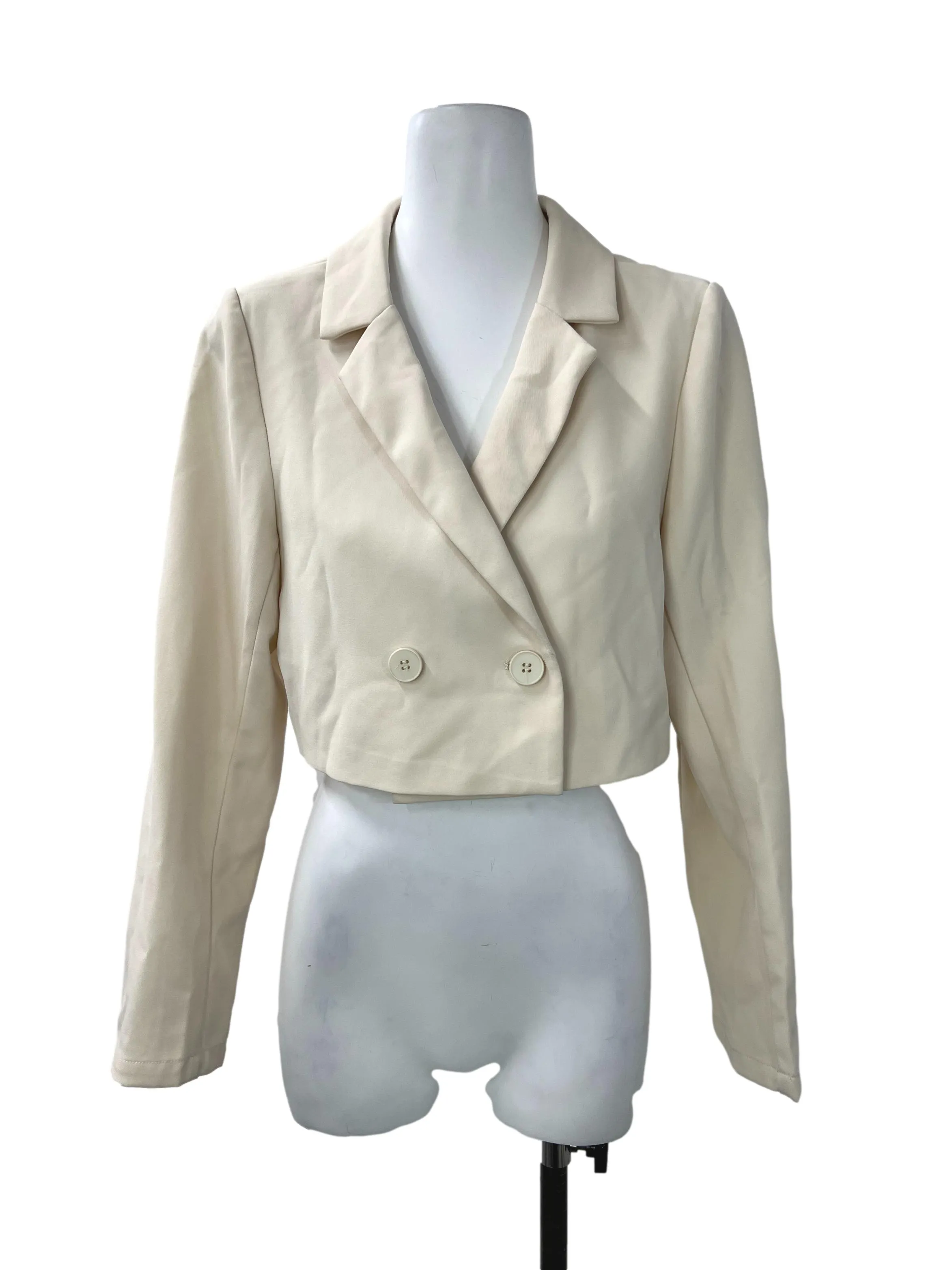 Cream Cropped Blazer