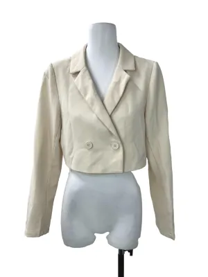 Cream Cropped Blazer