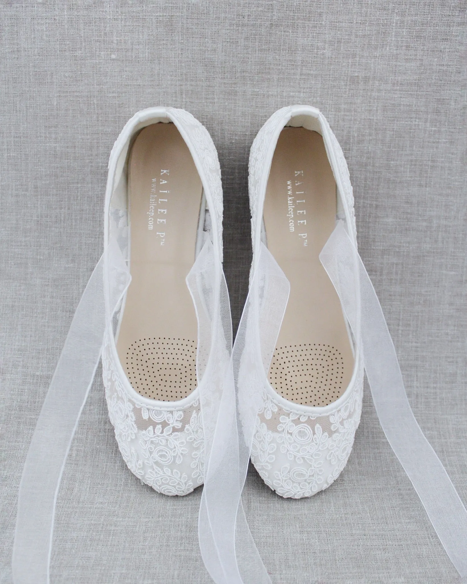 Crochet Lace Flats with Ballerina Lace Up