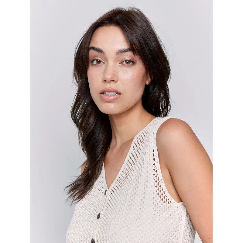 Crochet Vest Top-Natural