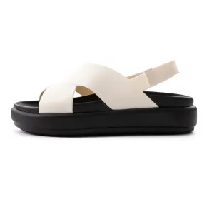 Crocs Brooklyn Luxe Cross Strap - WHTBLK