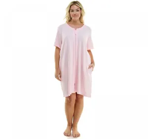 Croft & Barrow Plus Size Womens Zip Front Robe ZC23R102PS Pink 3X