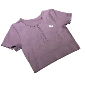 Crop manga corta deportivo Zipper para mujer Pride Activewear - Lila