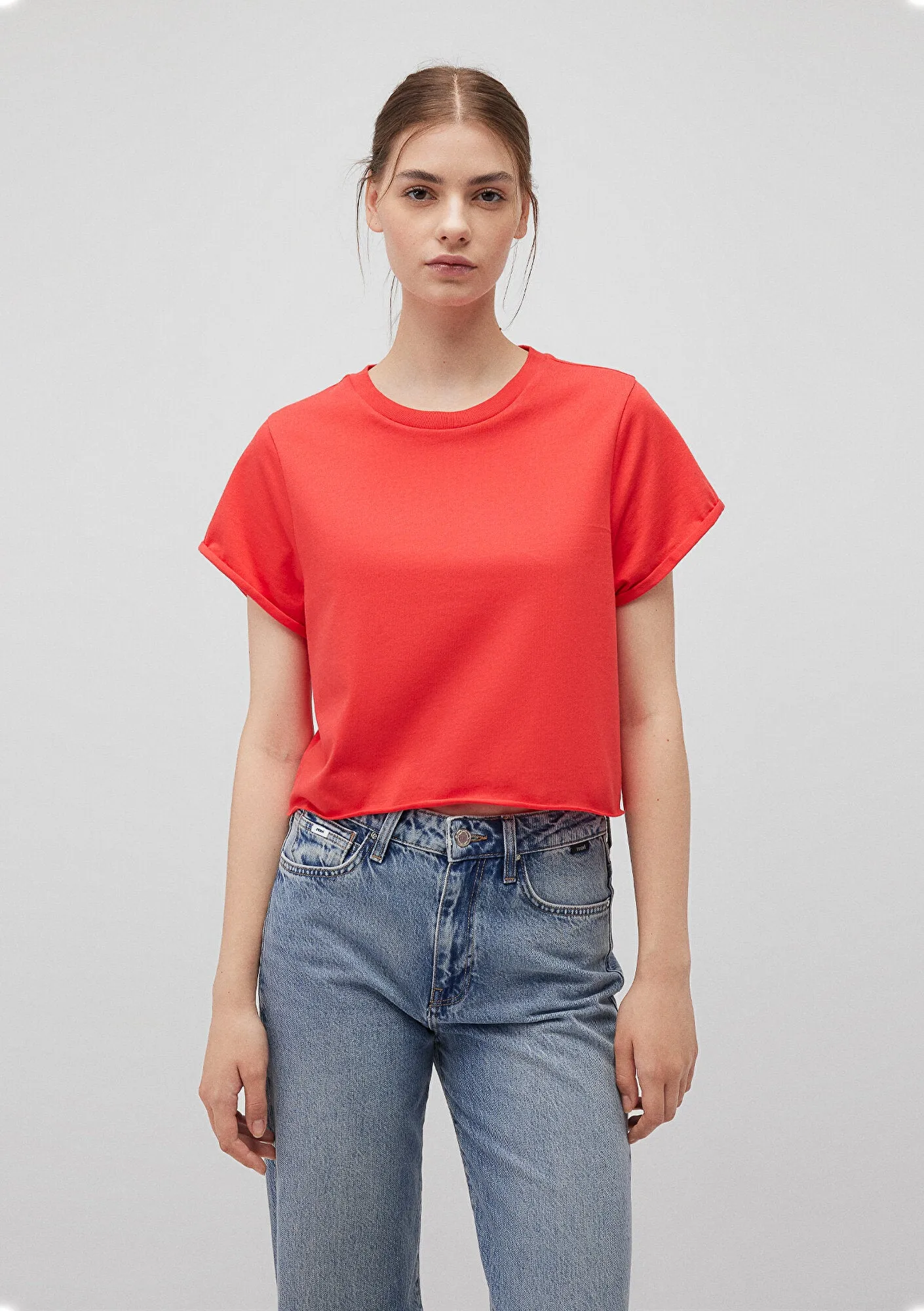 Crop White Basic T-Shirt