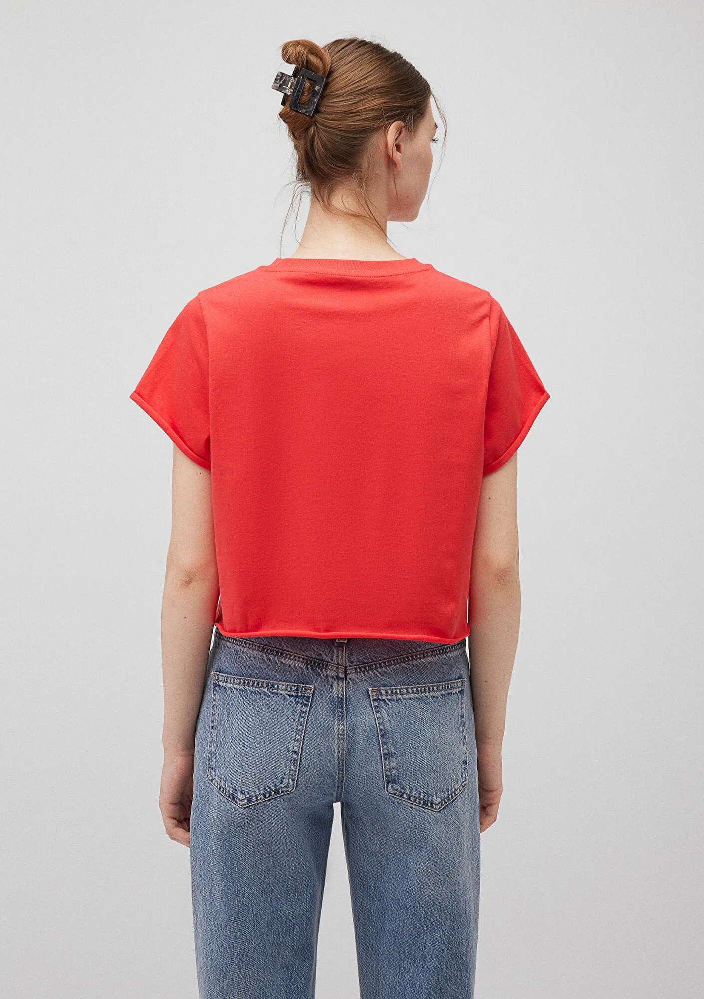 Crop White Basic T-Shirt