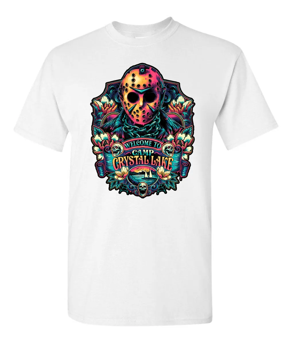 Crystal Lake Horror Movie T-shirt, Halloween Scary Movie Tee