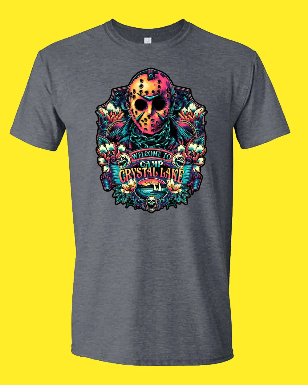 Crystal Lake Horror Movie T-shirt, Halloween Scary Movie Tee