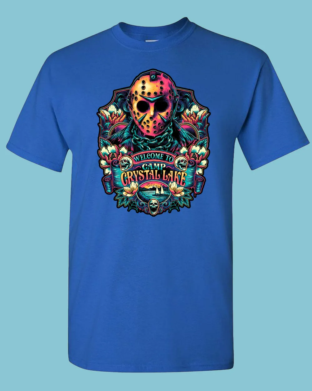 Crystal Lake Horror Movie T-shirt, Halloween Scary Movie Tee