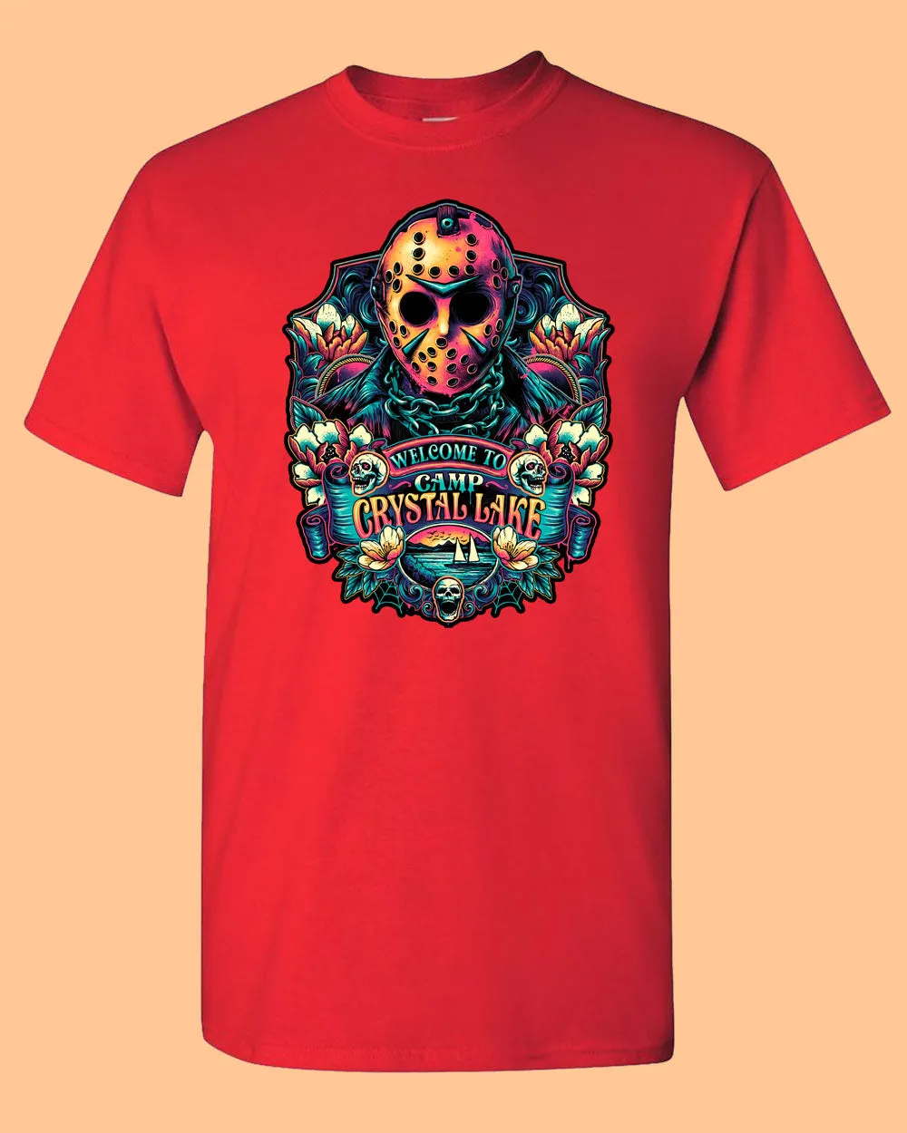 Crystal Lake Horror Movie T-shirt, Halloween Scary Movie Tee