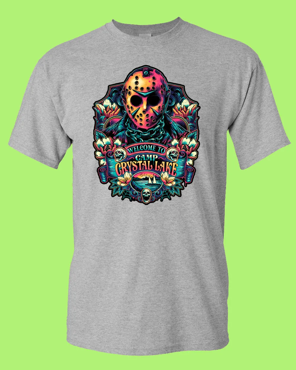 Crystal Lake Horror Movie T-shirt, Halloween Scary Movie Tee
