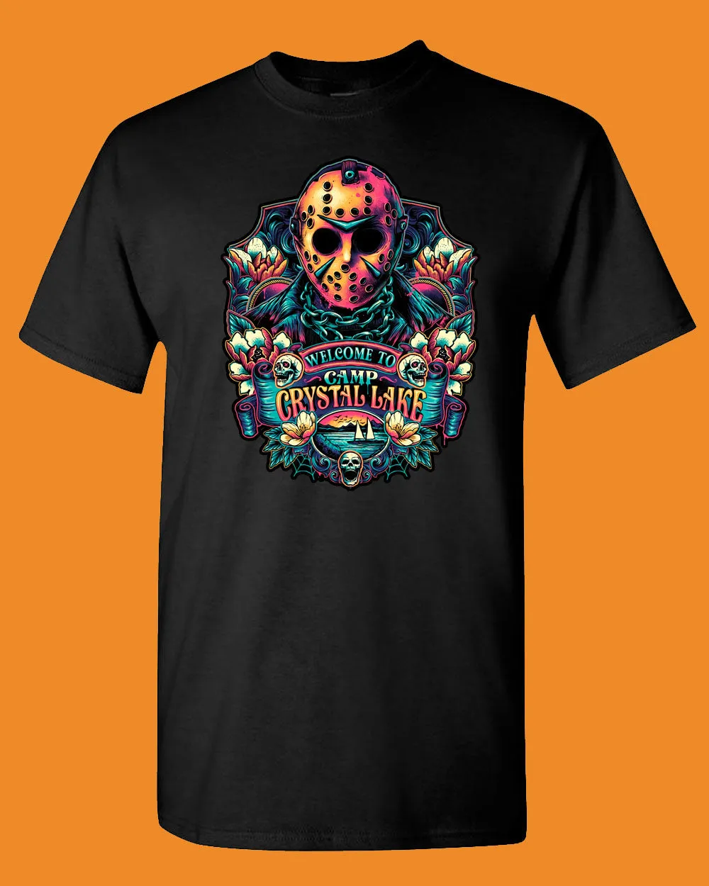 Crystal Lake Horror Movie T-shirt, Halloween Scary Movie Tee