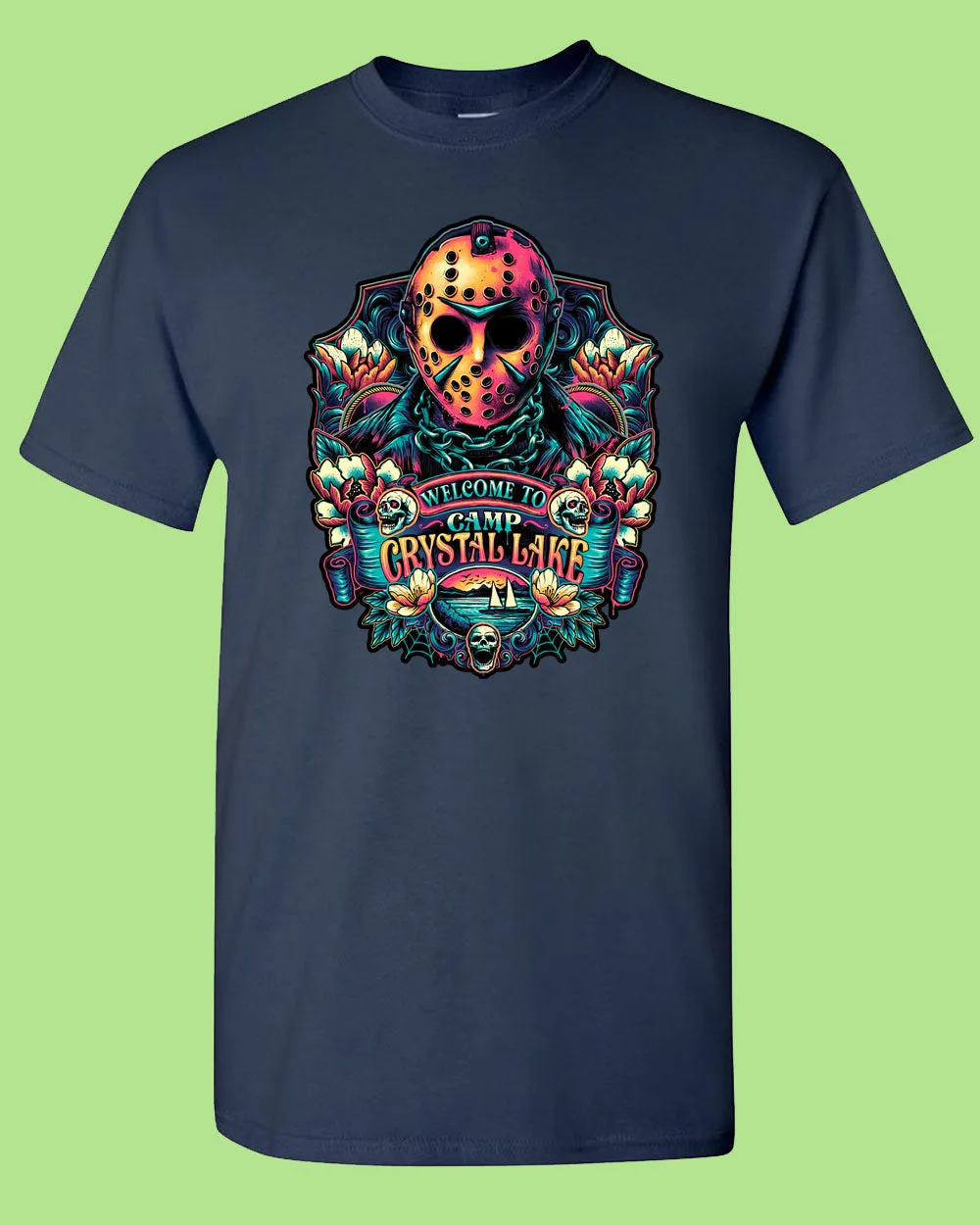 Crystal Lake Horror Movie T-shirt, Halloween Scary Movie Tee