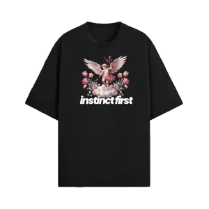 Cupid's Instinct Oversized T-shirt- Black