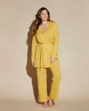 Curvy 3 Piece Pajama Set With Robe