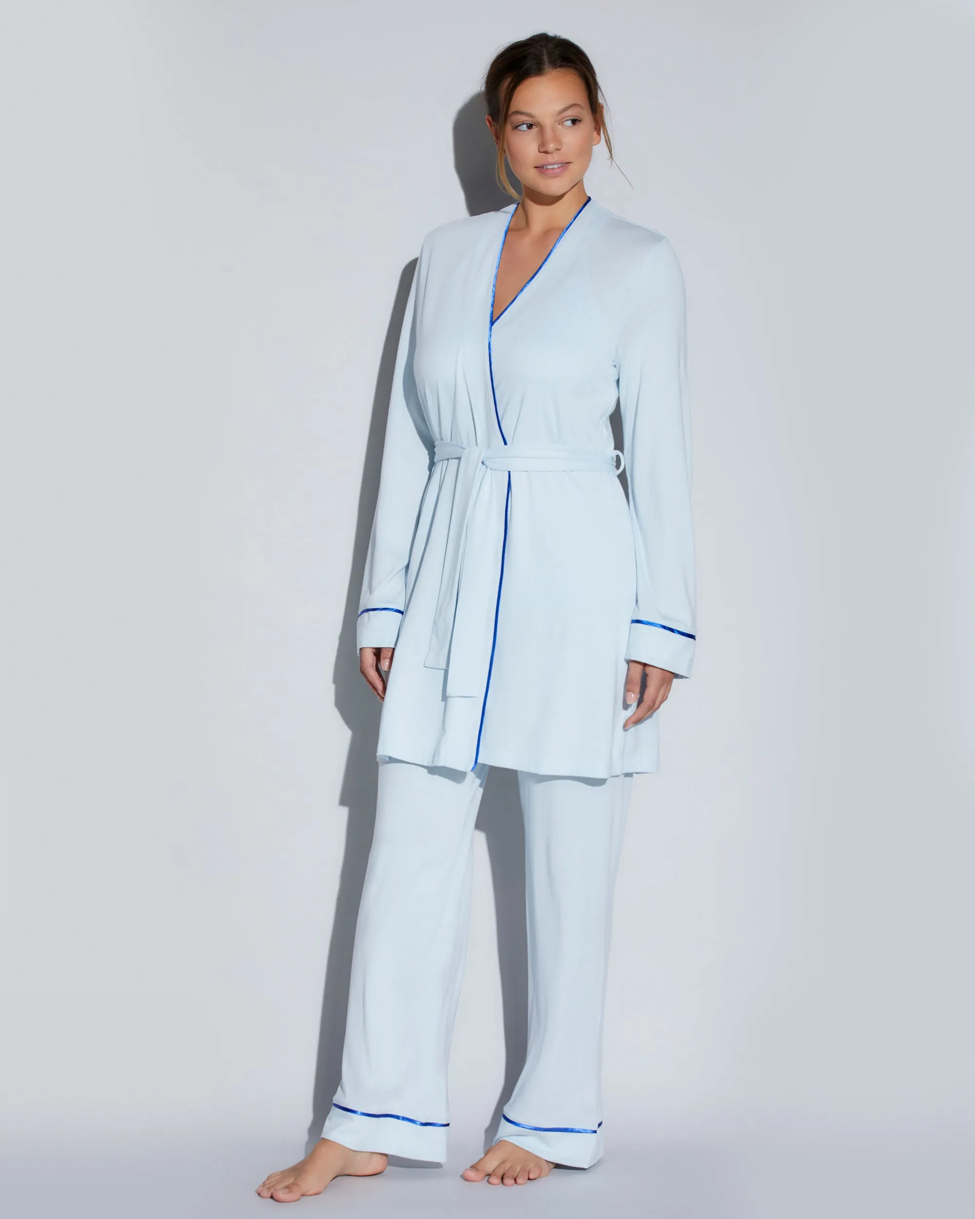 Curvy 3 Piece Pajama Set With Robe