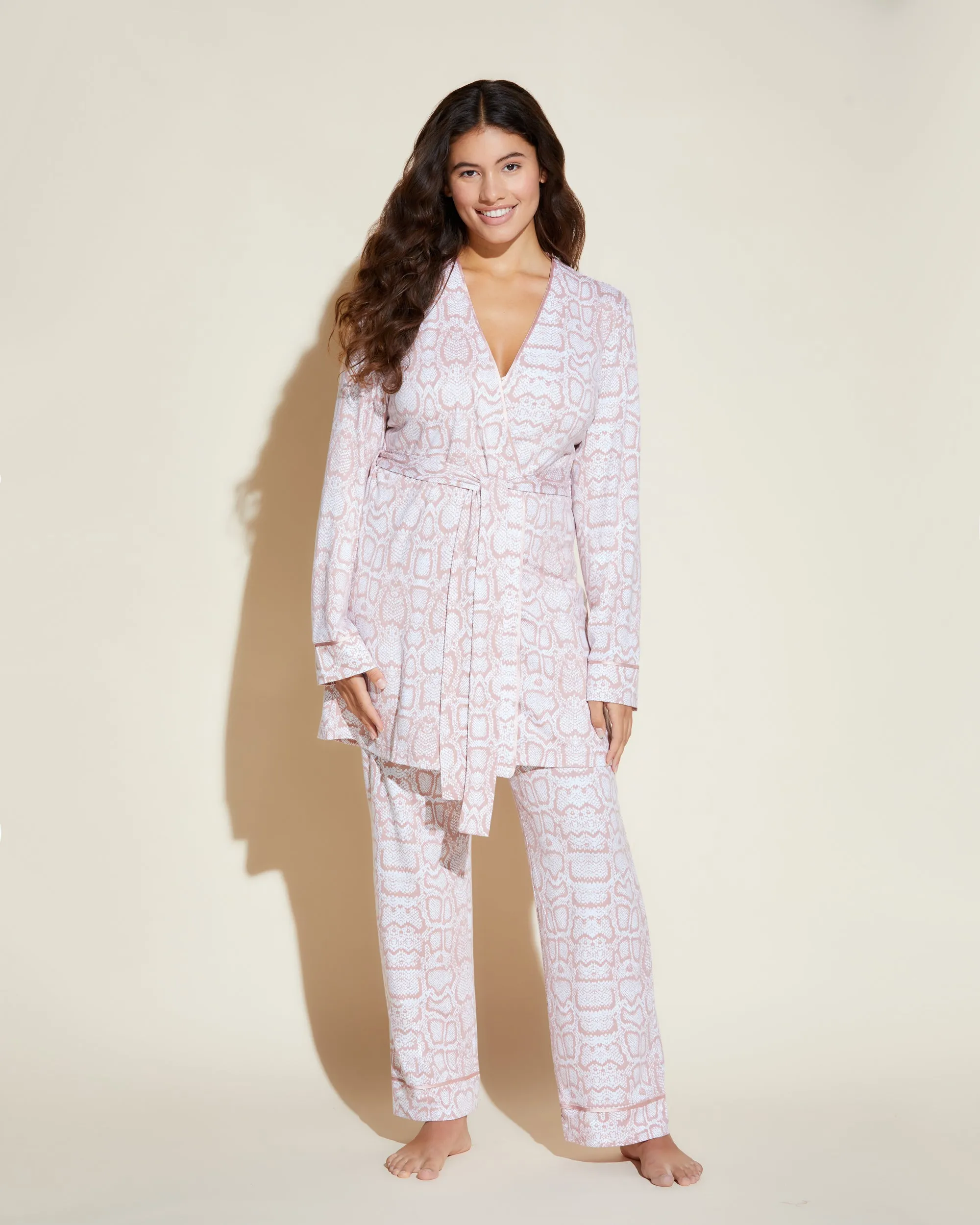 Curvy Cami, Pant & Robe Pajama Set