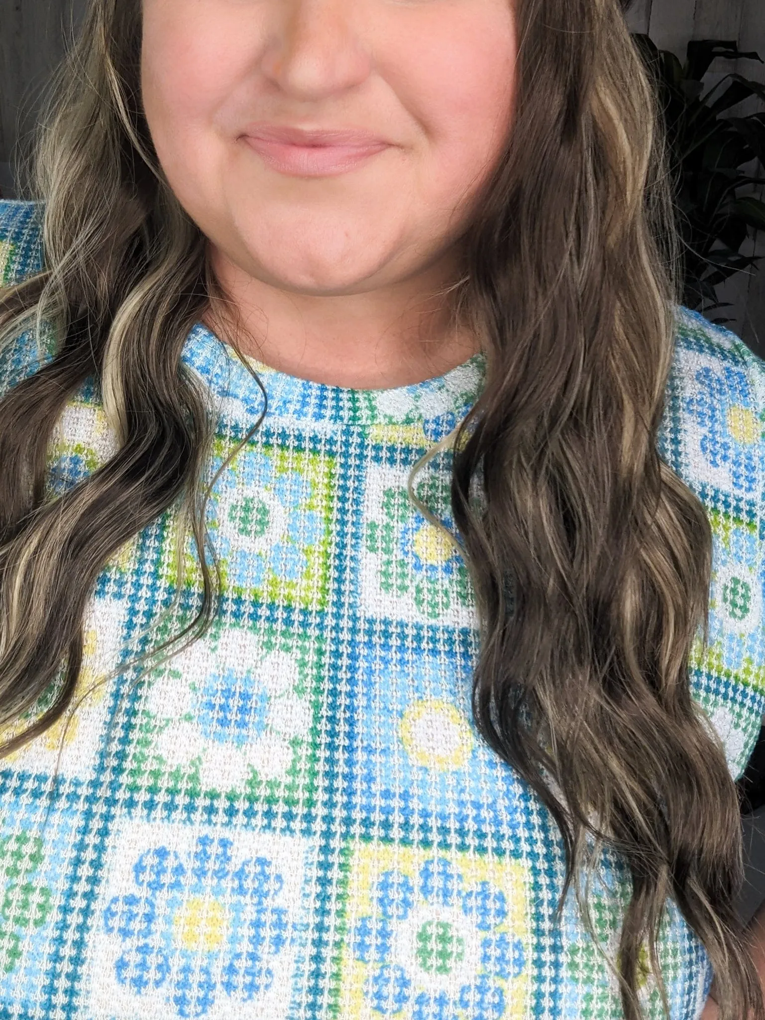 Daisy Flutter Sleeve Top in Granny Square Print (2 colors)