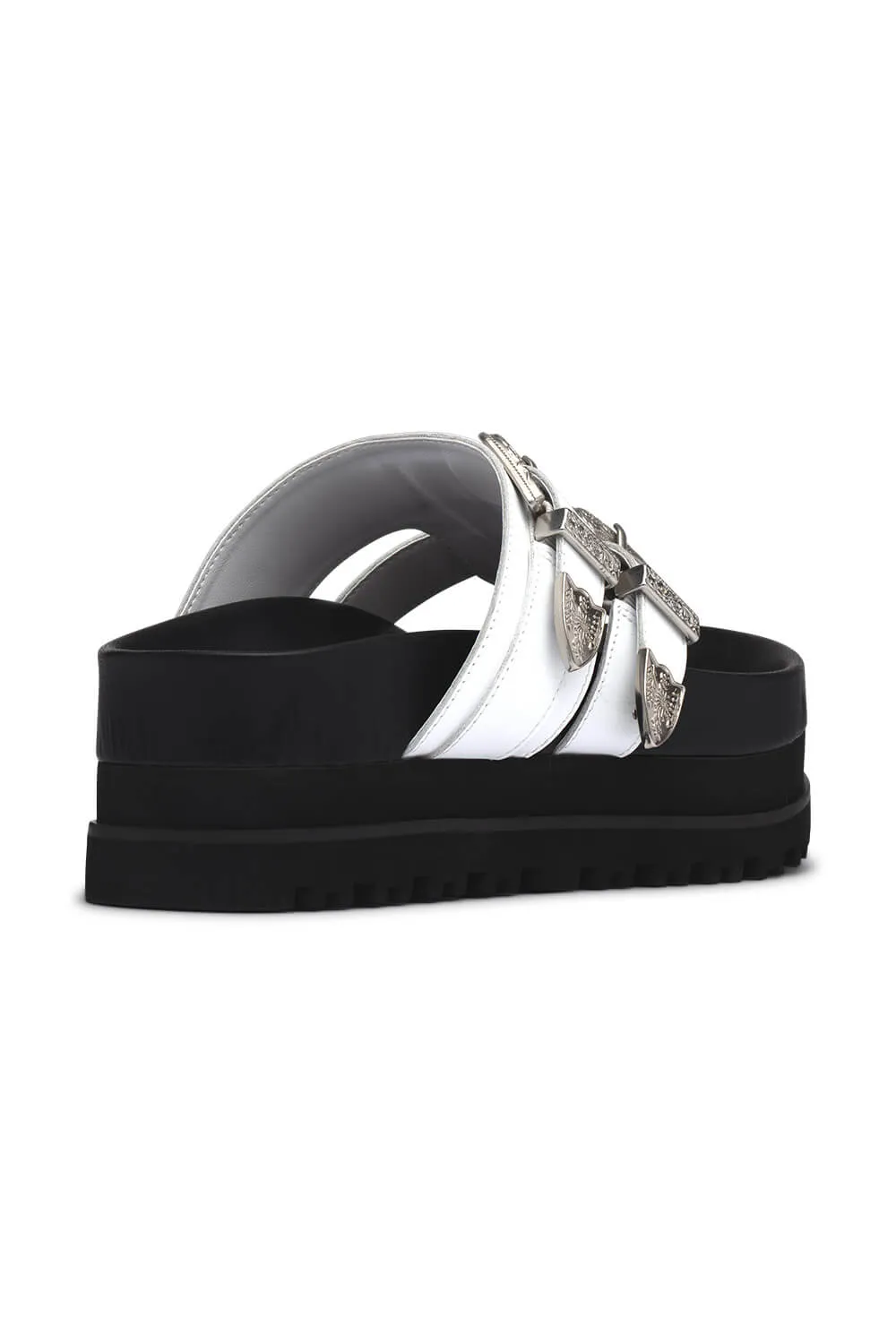 D'Amelio Footwear Nyra Sandals for Women in White | 5000-BRIGHTWHITE
