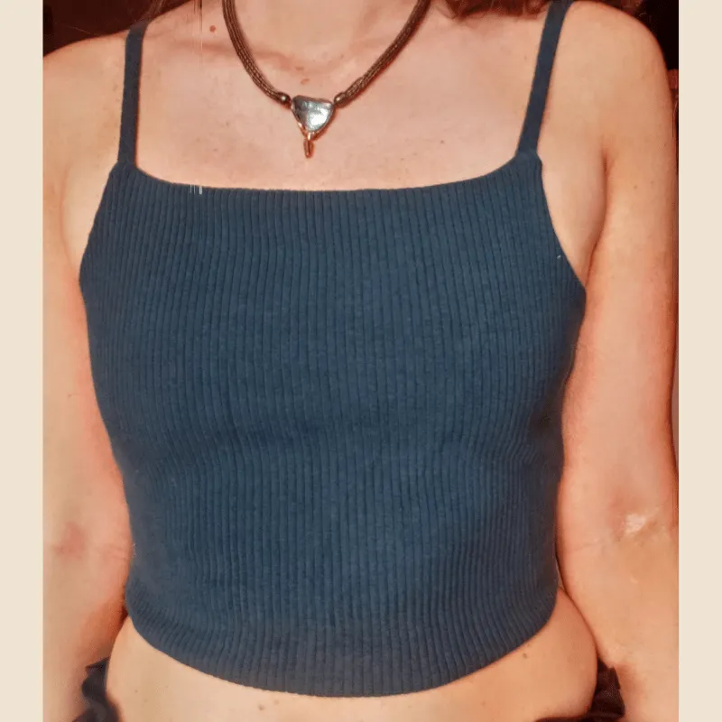 Deadstock Emerald Green Ribbed Crop Tank/Bra