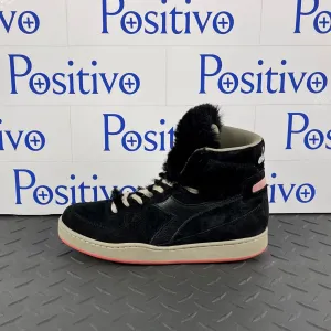 Diadora Womens Black Suede High Top Sneakers