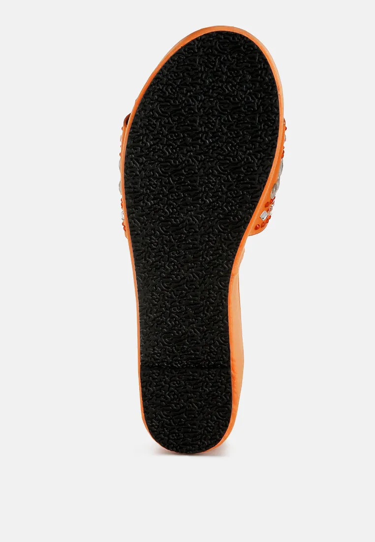 Diamante & Rhinestone Detail Stylish Flatforms by RUW