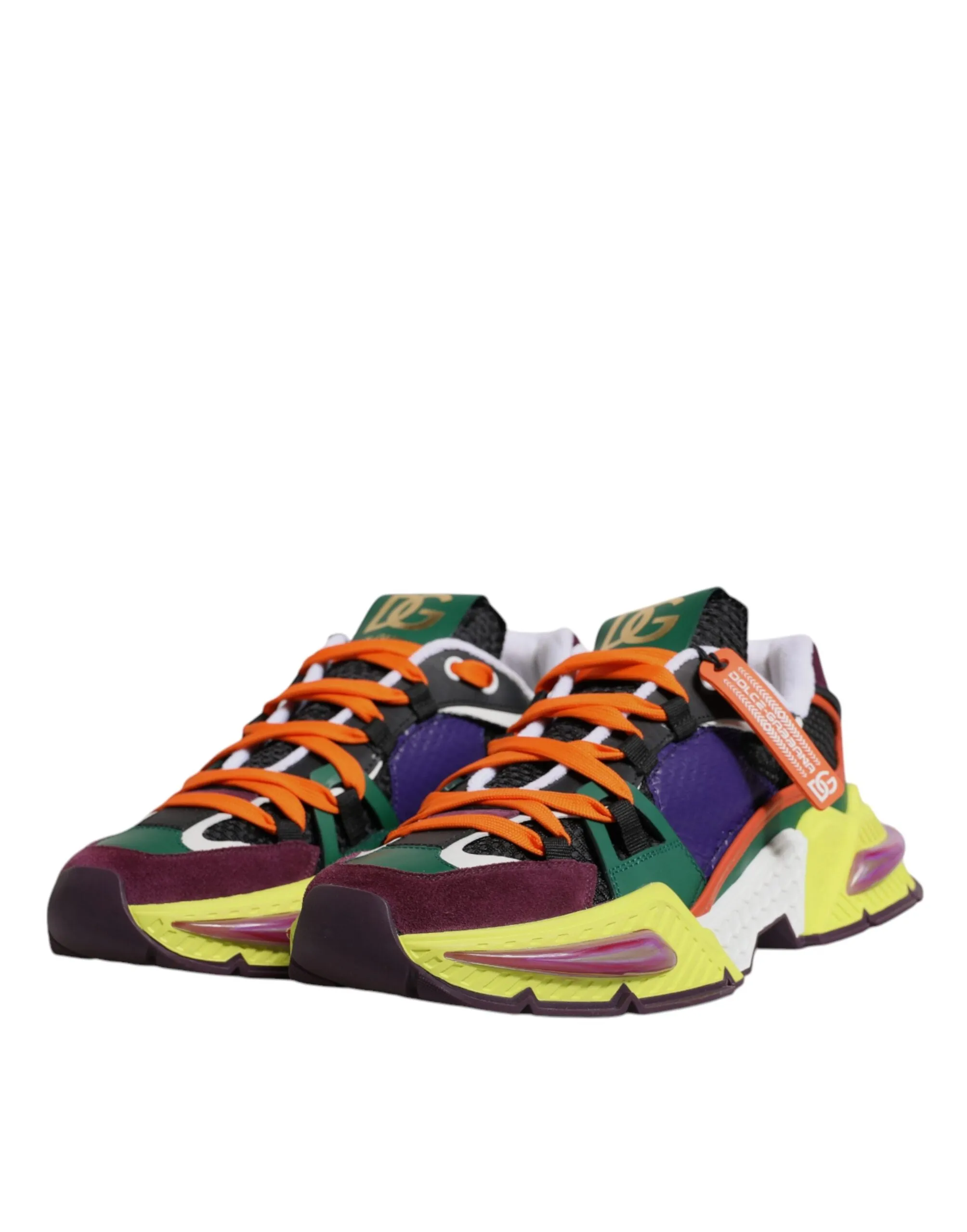 Dolce&Gabbana Airmaster Men Multicolor Sneakers Polyester Low Top Trainer Shoes